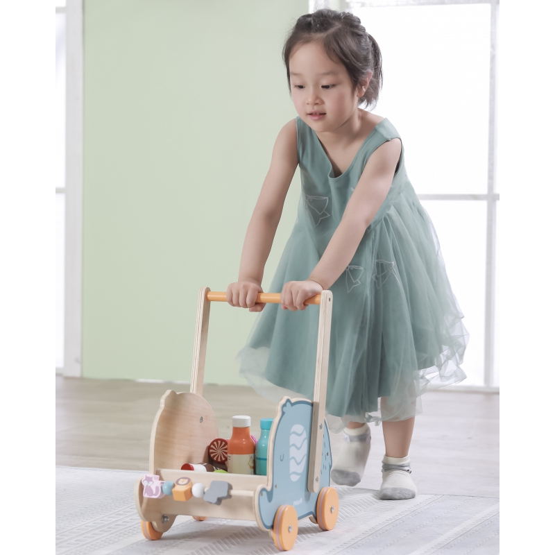 VIGA PolarB Drewniany Wózek 2w1 Chodzik Pchacz Słonik - obrazek 8