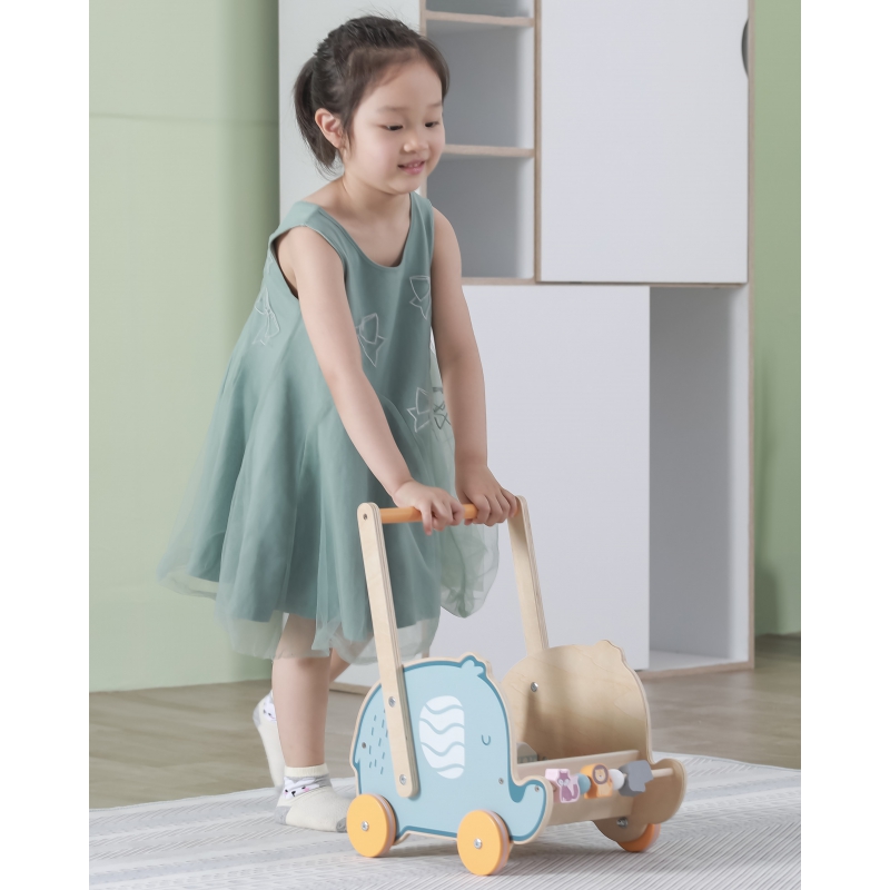 VIGA PolarB Drewniany Wózek 2w1 Chodzik Pchacz Słonik - obrazek 9