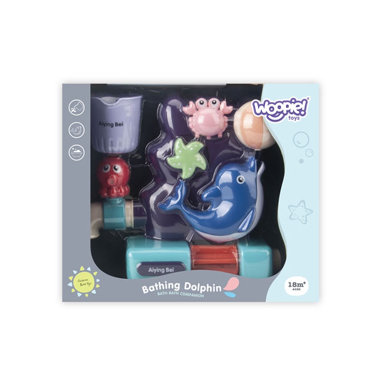 WOOPIE BABY Zabawka do Kąpieli Kranik Fontanna Przelewowa Wodospad Delfinek - obrazek 4