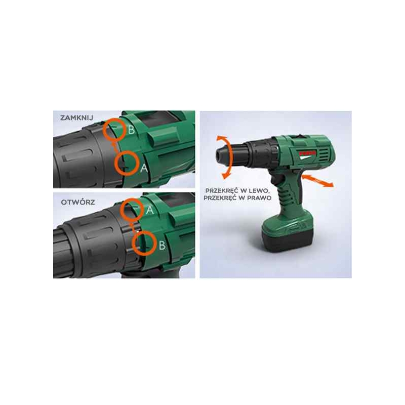 WOOPIE Duża Skrzynka z Narzędziami dla Dzieci Zestaw Majsterkowicza Wkrętarko-Wiertarka 15 el. - obrazek 8