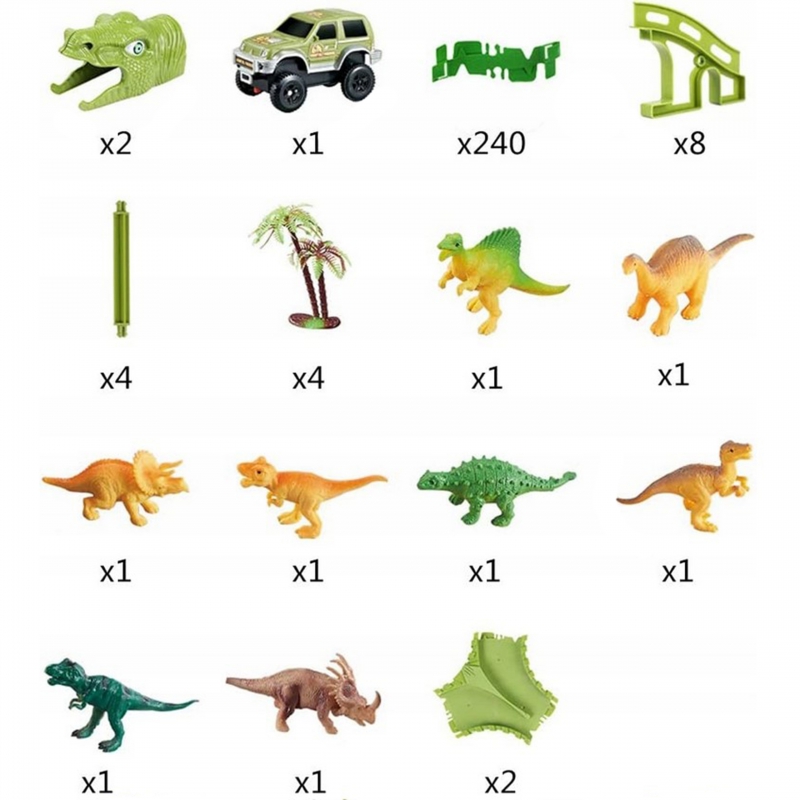 WOOPIE Tor Samochodowy XXL Dinozaury 240 el. - obrazek 7