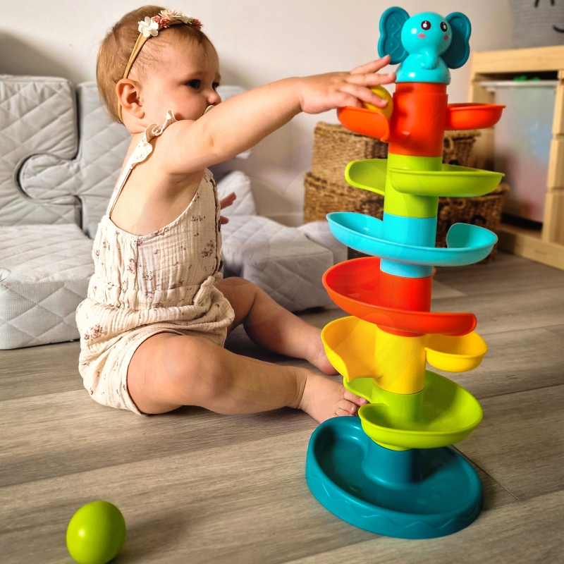 WOOPIE BABY Kulodrom Tor Kulkowy Zestaw Spirala + 3 Kulki - obrazek 2