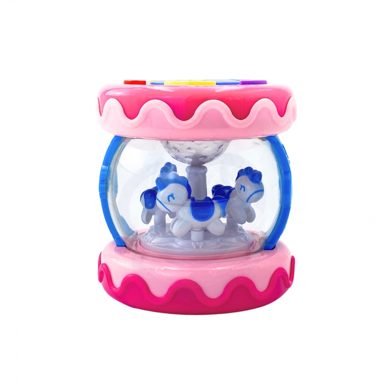 WOOPIE BABY Bębenek Pozytywka Projektor 3w1 Zabawka Muzyczna dla Niemowląt + Walec Roller do Nauki Raczkowania - obrazek 5