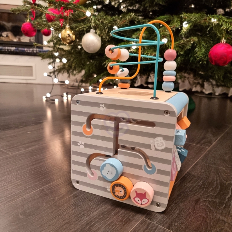 VIGA PolarB Activity Box Drewniane Edukacyjne Centrum Gier 5w1 kostka - obrazek 13