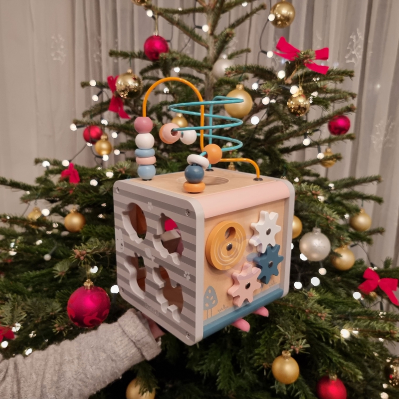 VIGA PolarB Activity Box Drewniane Edukacyjne Centrum Gier 5w1 kostka - obrazek 15