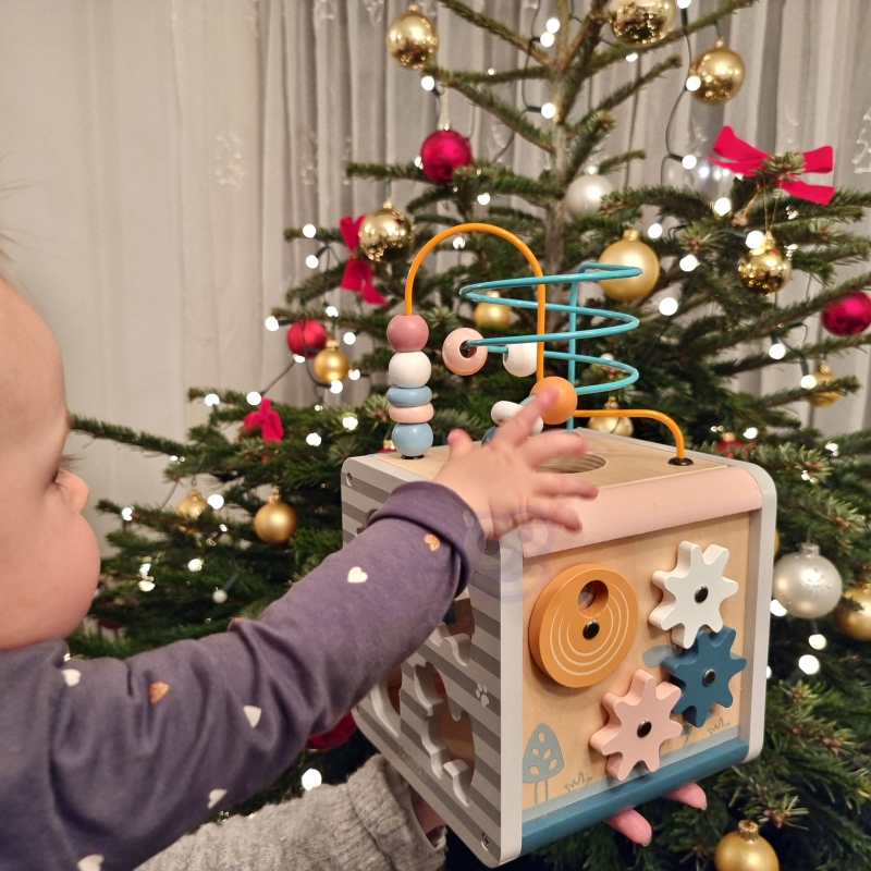 VIGA PolarB Activity Box Drewniane Edukacyjne Centrum Gier 5w1 kostka - obrazek 16