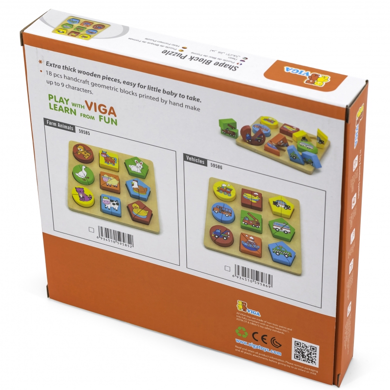 VIGA Puzzle Edukacyjne Drewniane Zwierzęta - obrazek 5