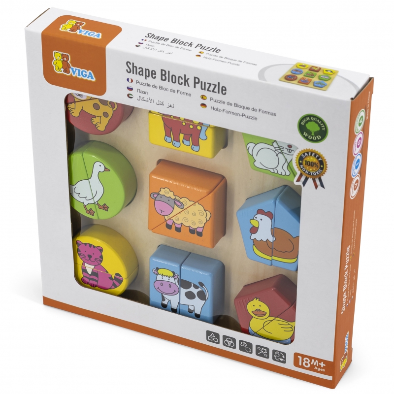 VIGA Puzzle Edukacyjne Drewniane Zwierzęta - obrazek 6