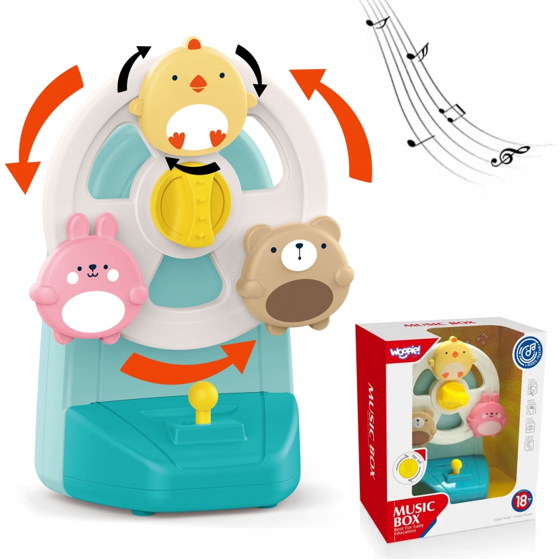 WOOPIE BABY Pozytywka Karuzela Zwierzęta Zabawka Muzyczna Edukacyjna - obrazek 3