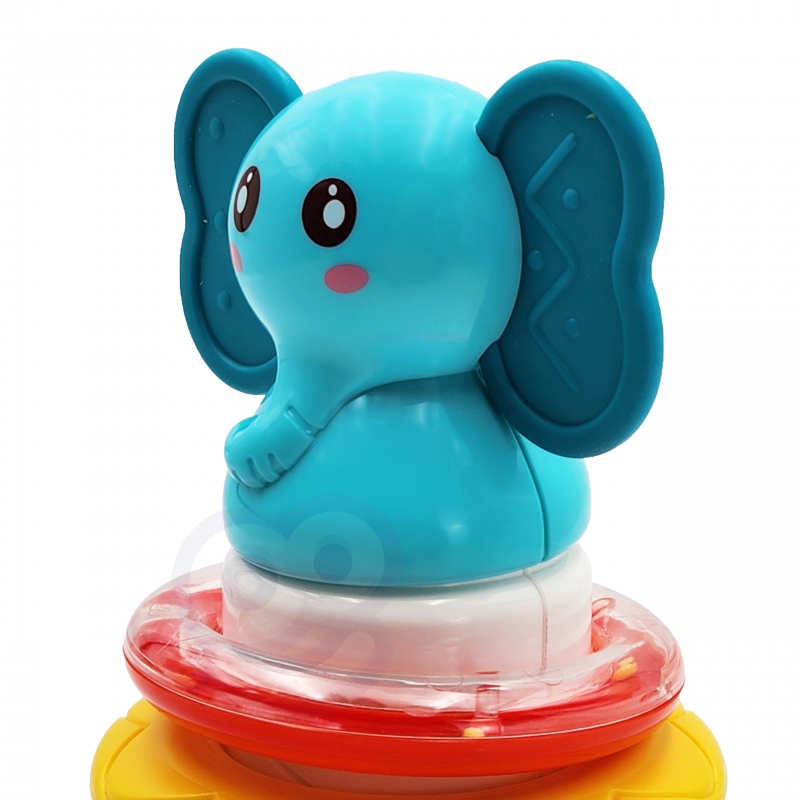 WOOPIE BABY Piramida Wieża Interaktywna Słonik z Obręczami Grzechotka - obrazek 10