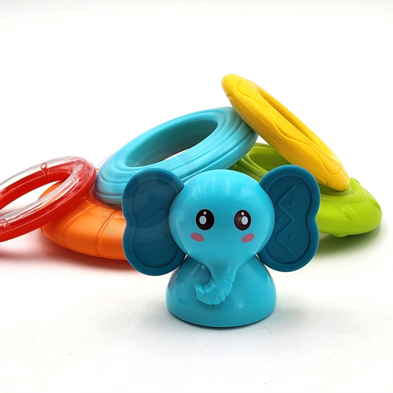 WOOPIE BABY Piramida Wieża Interaktywna Słonik z Obręczami Grzechotka - obrazek 13