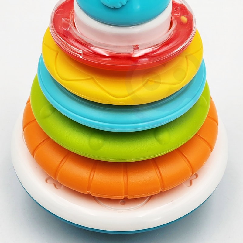 WOOPIE BABY Piramida Wieża Interaktywna Słonik z Obręczami Grzechotka - obrazek 14