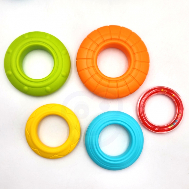 WOOPIE BABY Piramida Wieża Interaktywna Słonik z Obręczami Grzechotka - obrazek 15