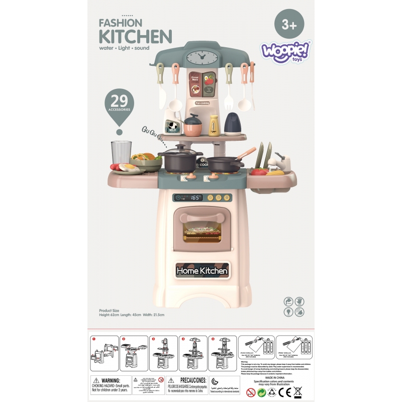 WOOPIE Modna Kuchnia z Obiegiem Wody Palnik Światło Dźwięk + 29 Akc. - obrazek 7