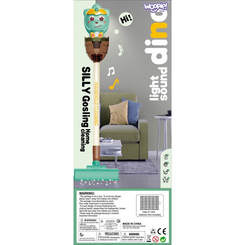 WOOPIE Interaktywny Odkurzacz Dino 3w1 Funkcja Ssania Światło Dźwięk - obrazek 10