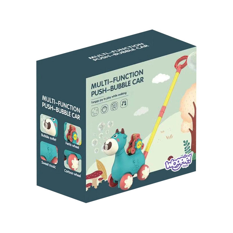 WOOPIE Pchacz Krówka do Pchania z Dźwiękiem i Bańkami Mydlanymi Różowa - obrazek 4