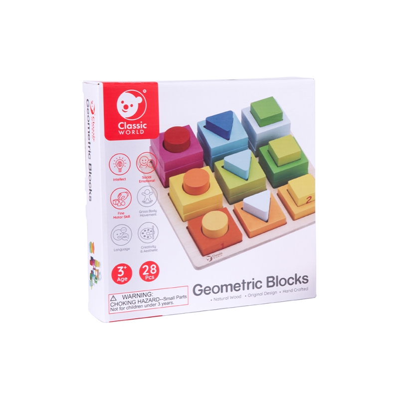 CLASSIC WORLD Układanka Nauka Kształtów i Liczenia 5w1 Domino Sorter MONTESSORI 28 el. - obrazek 11