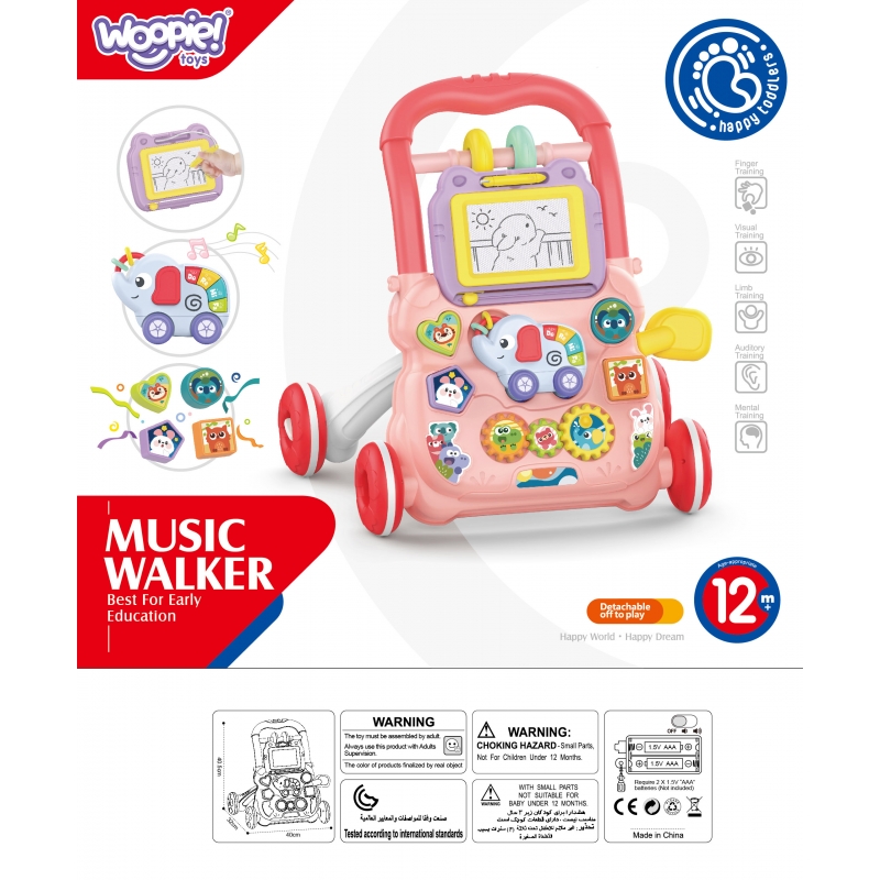 WOOPIE BABY Interaktywny Chodzik Pchacz Muzyczny + Znikopis - obrazek 6