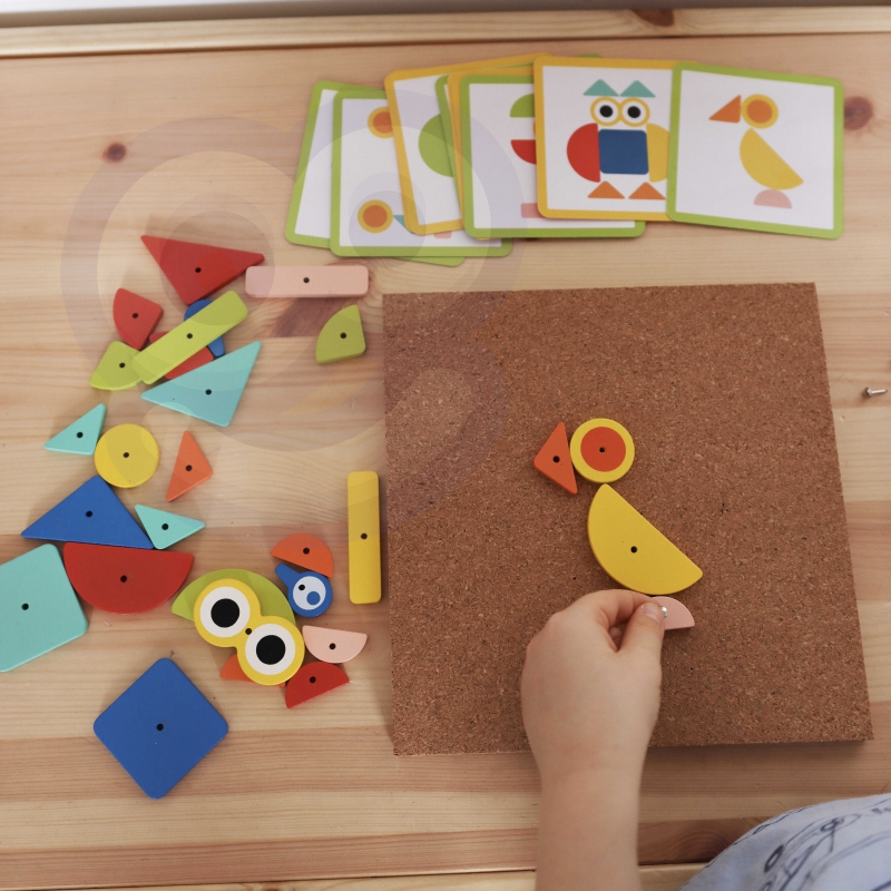 WOOPIE GREEN Drewniana Przybijanka z Młotkiem Układanka 20 wzorów 82 el. Certyfikat FSC - obrazek 7