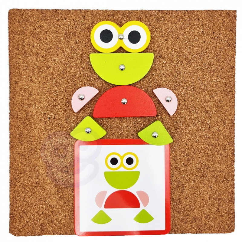 WOOPIE GREEN Drewniana Przybijanka z Młotkiem Układanka 20 wzorów 82 el. Certyfikat FSC - obrazek 14