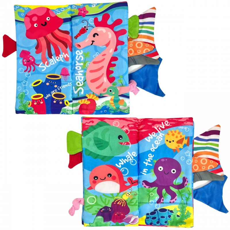 WOOPIE BABY Książeczka z Ogonkami Zwierząt Morskich Materiałowa Szeleszcząca - obrazek 2