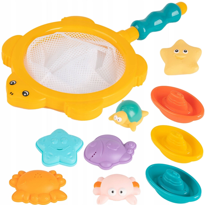 WOOPIE BABY Zestaw do Kąpieli Morskie Zwierzątka + Łódki + Siatka do Wyławania - obrazek 2