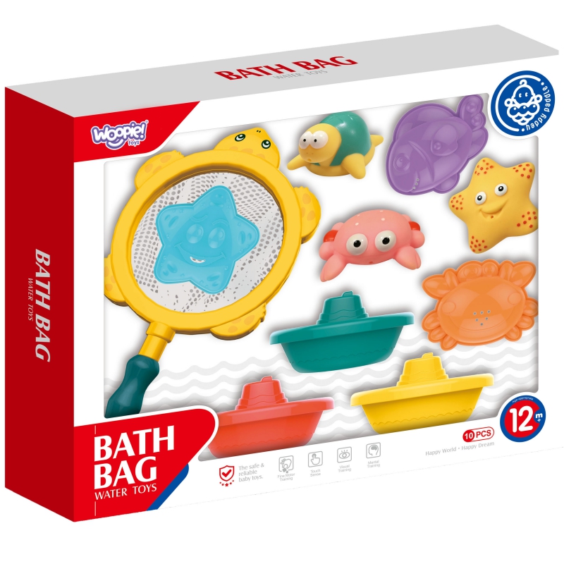 WOOPIE BABY Zestaw do Kąpieli Morskie Zwierzątka + Łódki + Siatka do Wyławania - obrazek 5