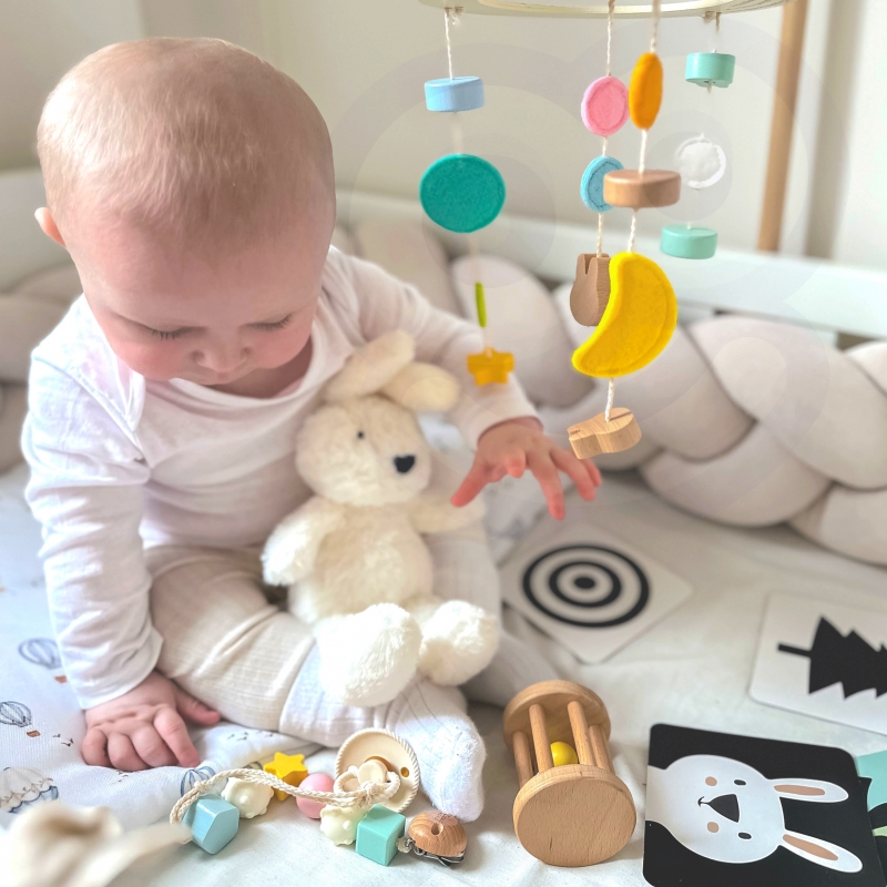 CLASSIC WORLD Pastelowy Zestaw dla Niemowląt Box Pierwsze Zabawki od 0 - 6 miesięcy - obrazek 5