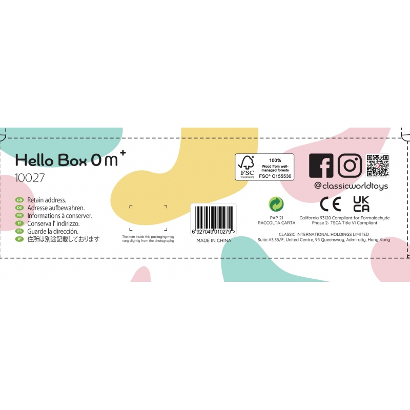 CLASSIC WORLD Pastelowy Zestaw dla Niemowląt Box Pierwsze Zabawki od 0 - 6 miesięcy - obrazek 15