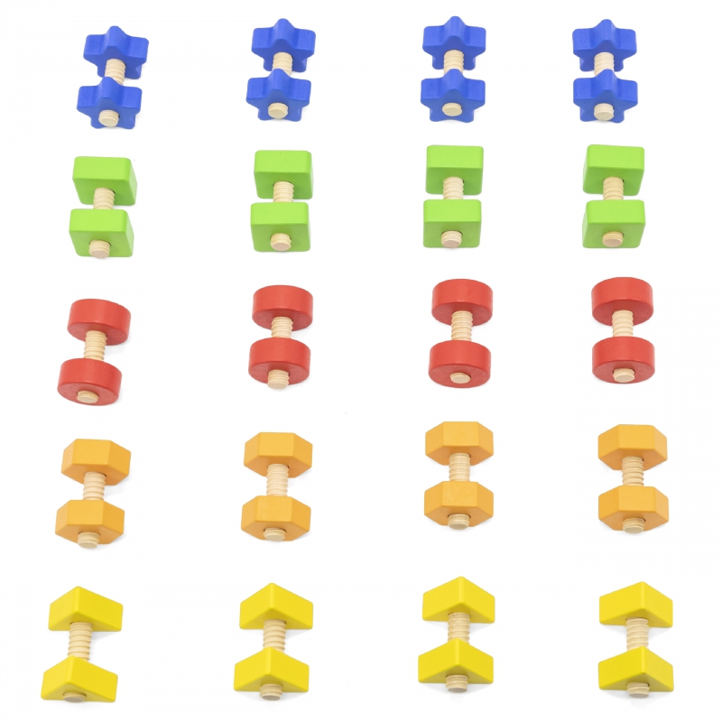 VIGA Nakrętki i Śrubki Dopasuj i Zakręcaj Zabawka Zręcznościowa - obrazek 4