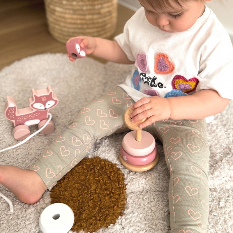 VIGA PolarB Zestaw Lisek Drewniana Piramidka + Lisek do Ciągnięcia - obrazek 2