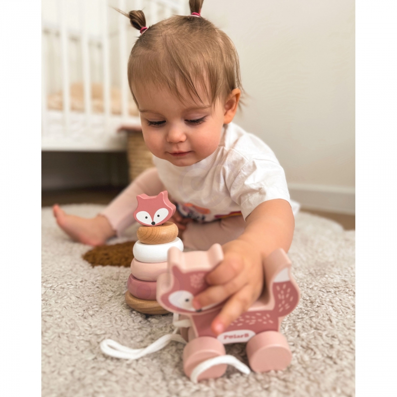 VIGA PolarB Zestaw Lisek Drewniana Piramidka + Lisek do Ciągnięcia - obrazek 4