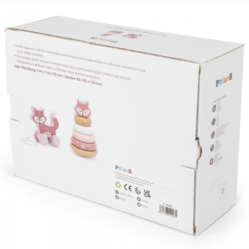 VIGA PolarB Zestaw Lisek Drewniana Piramidka + Lisek do Ciągnięcia - obrazek 8