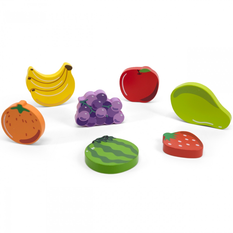 VIGA Drewniane Puzzle Układanka Montessori 2w1 Figurki Owoce - obrazek 12