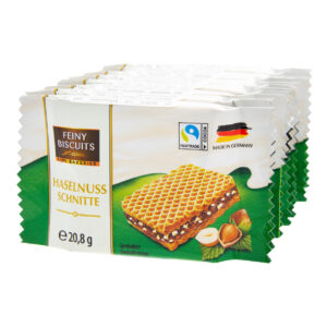 Feiny Biscuits Wafelki z Kremem Kakaowym i Orzechami Laskowymi  8x20,8 g
