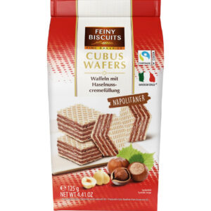 Feiny Biscuits Cubus Wafle z Kremem z Orzechów Laskowych 125 g