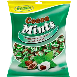 Woogie Cukierki Miętowe z Nadzieniem Kakaowym 150 g