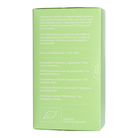 Teministeriet - herbata zielona Supertea Green Tea Mint EKO 20 saszetek - obrazek 4