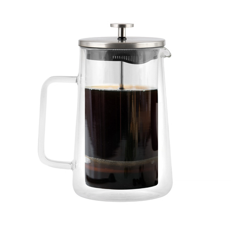 Vialli Design french press DIVA szklany z podwójną ścianką 1l srebrny mat - obrazek 7