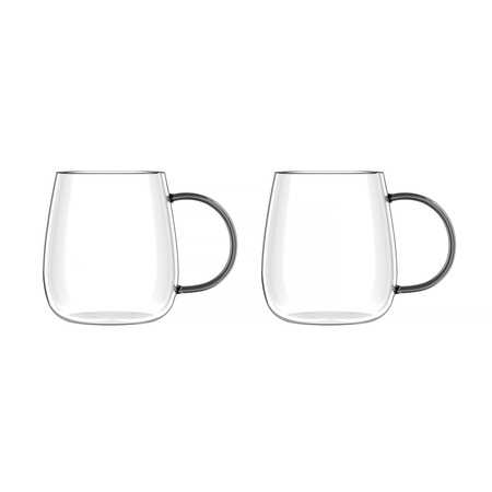 Vialli Design - Bolla zestaw dwóch szklanek z szarym uchem 400ml