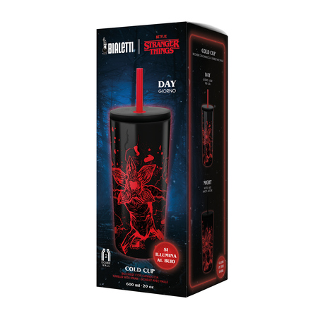 Bialetti - kubek termiczny ze słomką Stranger Things 600ml - świecący w ciemności - obrazek 5