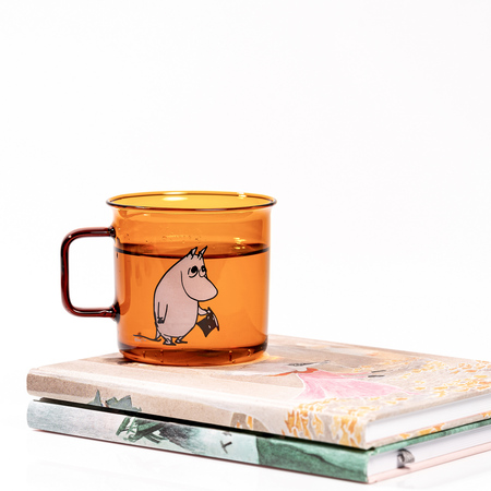 Moomin - Kubek szklany Tata Muminka 350ml bursztynowy - obrazek 4