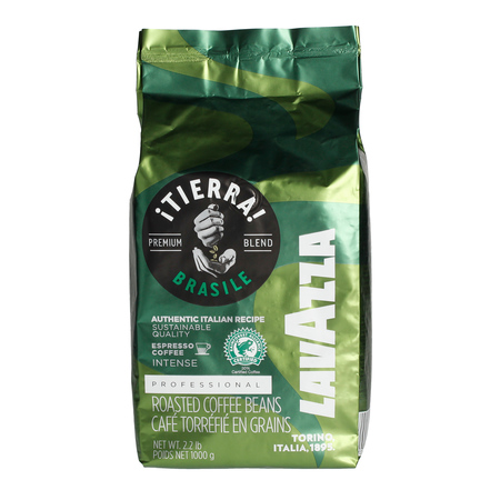 Lavazza - kawa ziarnista Tierra Brasile - Authentic Italian Recipe - 70% Arabica 1 kg