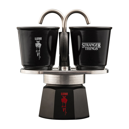 Bialetti - Mini Express Stranger Things 2tz + 2 Filiżanki 90ml - nadruk termochromowy