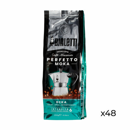 Bialetti Perfetto Moka Deka - Kawa bezkofeinowa 250g - zestaw 48 sztuk