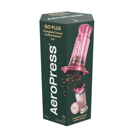 AeroPress Go Plus - Zaparzacz do kawy z kubkiem termicznym różowy - obrazek 2