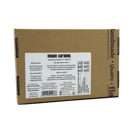 Mount Caramel - Zestaw syropów 3 x 100ml Czekolada - Cynamon - Piernik - obrazek 2