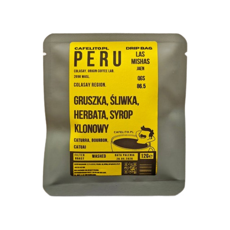 Cafelito - kawa w saszetkach Peru Las Mishas Jaen Drip Bag - 1 saszetka 12 g
