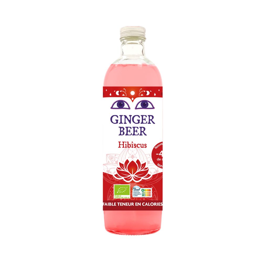 PIWO IMBIROWE O SMAKU HIBISKUSA BEZALKOHOLOWE FAIR FOR LIFE BIO 750 ml - KARMA KOMBUCHA