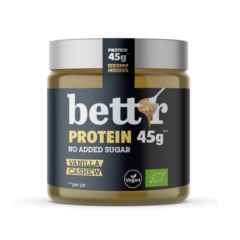 KREM PROTEINOWY Z ORZECHÓW NERKOWCA Z WANILIĄ BEZ DODATKU CUKRÓW BIO 250 g – BETT’R